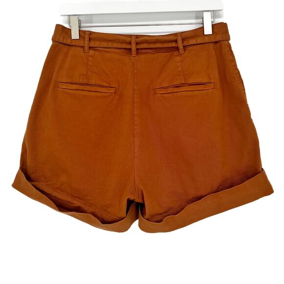 J.Crew Pleated High-Rise 4" D-Ring Shorts Warm Sepia size  4 - Picture 7 of 10